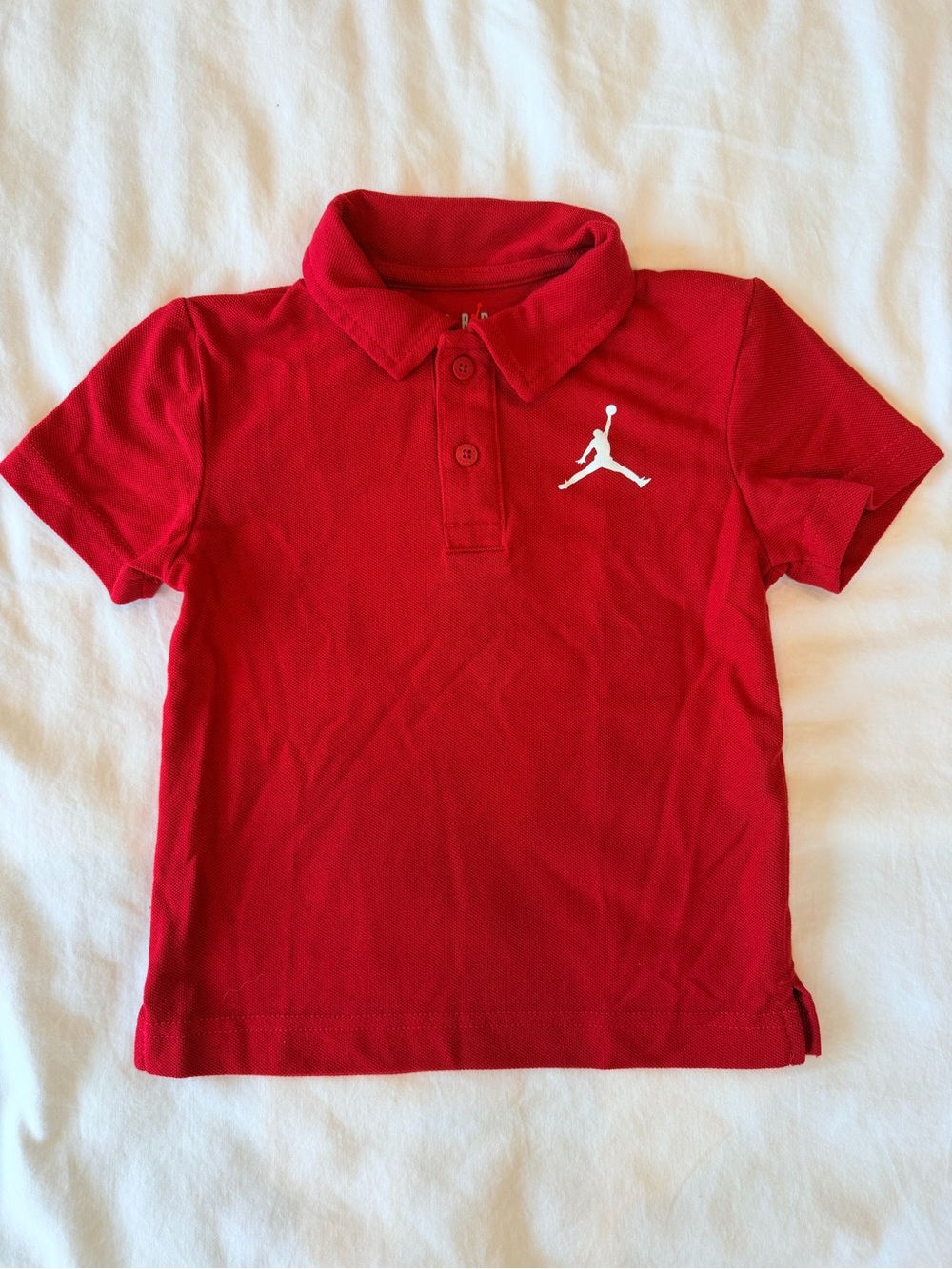 Air Jordan Red Polo Shirt with White Jumpman Toddler 3T